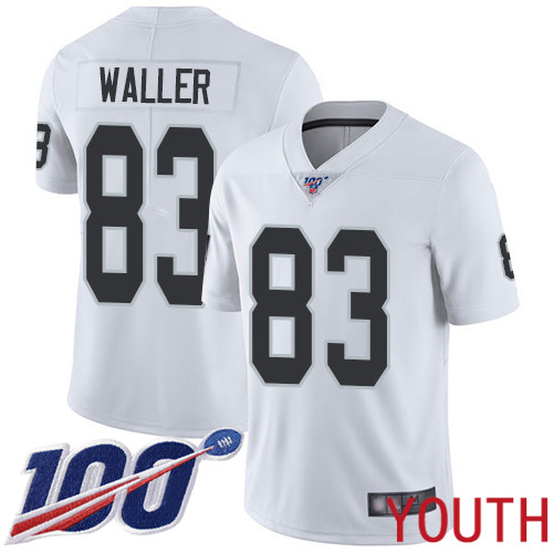 Oakland Raiders Limited White Youth Darren Waller Road Jersey NFL Football #83 100th Season Vapor Jersey